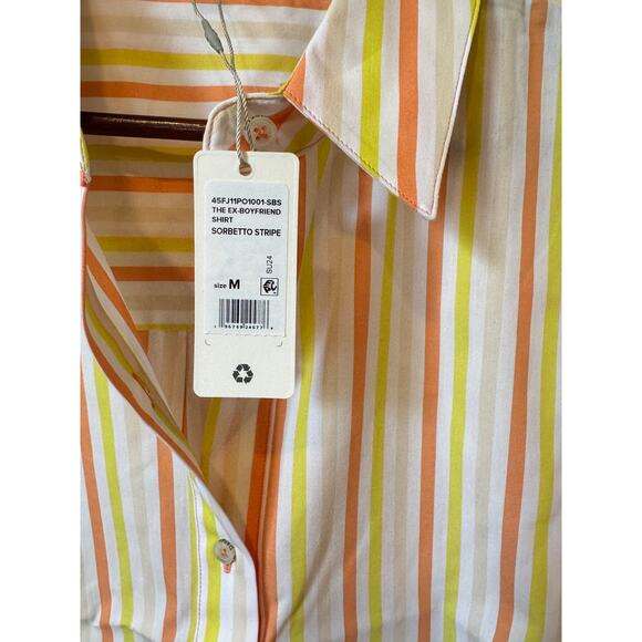FAVORITE DAUGHTER NWT The Ex-Boyfriend Shirt Sorbetto Stripe Sz Medium $195 MSRP - Picture 8 of 9